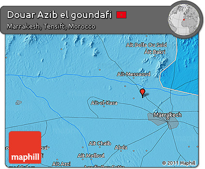 Political 3D Map of Douar Azib El Goundafi