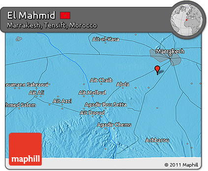 Political 3D Map of El Mahmid