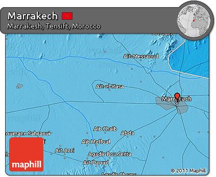 Political 3D Map of Marrakech