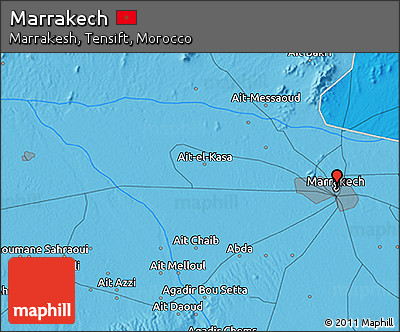 Political 3D Map of Marrakech