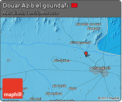 Political 3D Map of Douar Azib El Goundafi