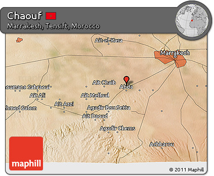 Satellite 3D Map of Chaouf