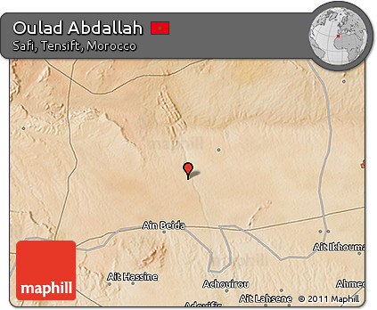Satellite 3D Map of Oulad Abdallah