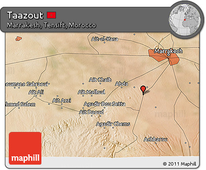 Satellite 3D Map of Taazout