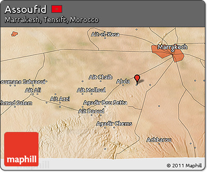 Satellite 3D Map of Assoufid