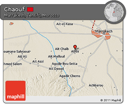 Shaded Relief 3D Map of Chaouf