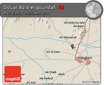 Shaded Relief 3D Map of Douar Azib El Goundafi
