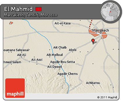 Shaded Relief 3D Map of El Mahmid