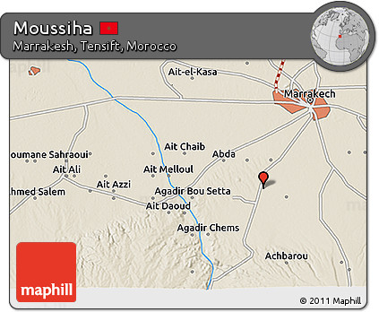 Shaded Relief 3D Map of Moussiha