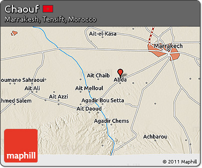 Shaded Relief 3D Map of Chaouf