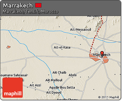 Shaded Relief 3D Map of Marrakech