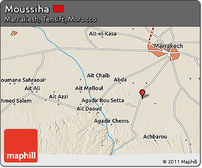 Shaded Relief 3D Map of Moussiha