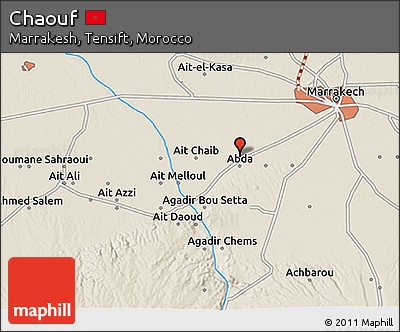 Shaded Relief 3D Map of Chaouf