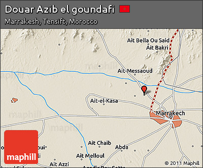 Shaded Relief 3D Map of Douar Azib El Goundafi