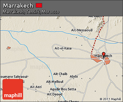 Shaded Relief 3D Map of Marrakech