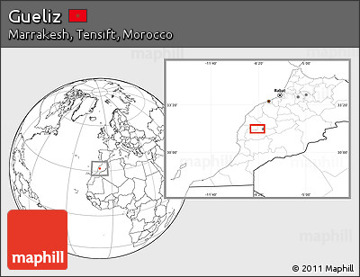Blank Location Map of Gueliz