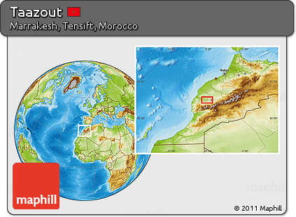 Physical Location Map of Taazout