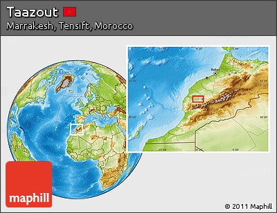 Physical Location Map of Taazout