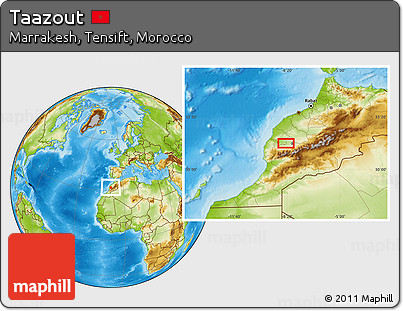 Physical Location Map of Taazout