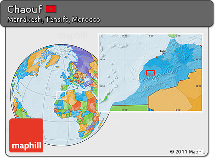 Political Location Map of Chaouf