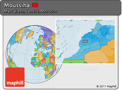 Political Location Map of Moussiha