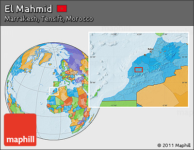 Political Location Map of El Mahmid