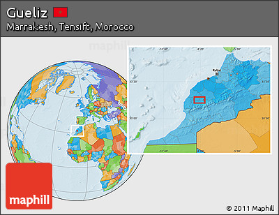 Political Location Map of Gueliz