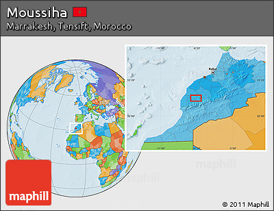 Political Location Map of Moussiha