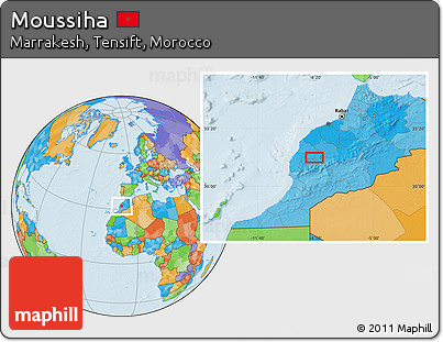 Political Location Map of Moussiha