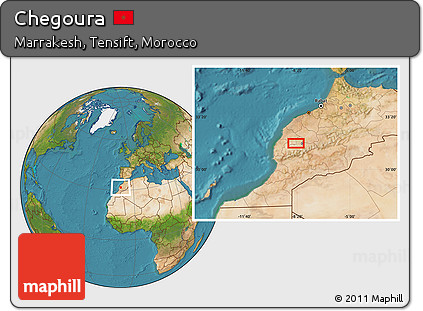 Satellite Location Map of Chegoura