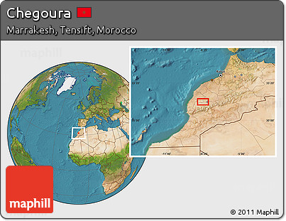 Satellite Location Map of Chegoura