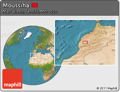 Satellite Location Map of Moussiha