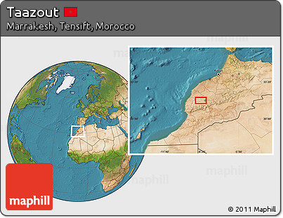 Satellite Location Map of Taazout