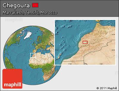 Satellite Location Map of Chegoura