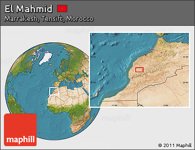 Satellite Location Map of El Mahmid