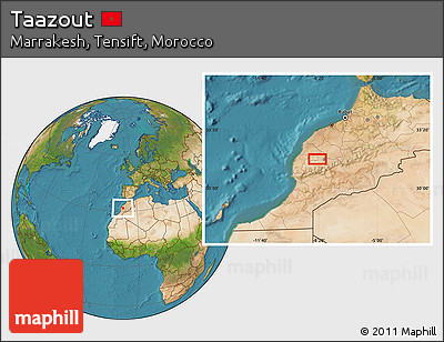 Satellite Location Map of Taazout