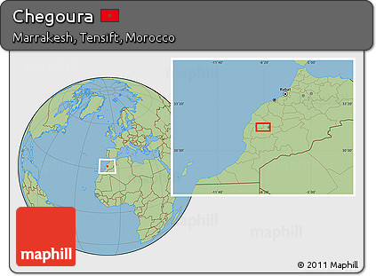 Savanna Style Location Map of Chegoura