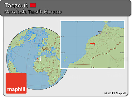 Savanna Style Location Map of Taazout
