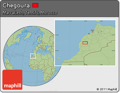 Savanna Style Location Map of Chegoura