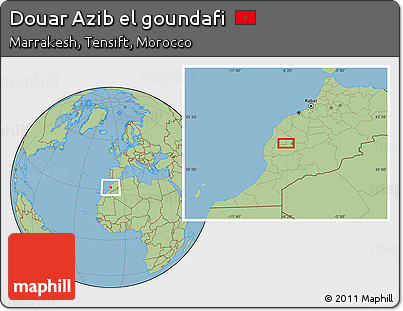 Savanna Style Location Map of Douar Azib El Goundafi