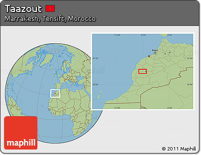 Savanna Style Location Map of Taazout