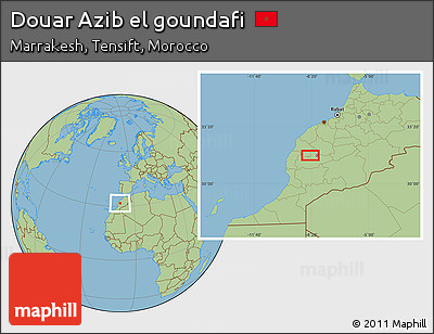 Savanna Style Location Map of Douar Azib El Goundafi