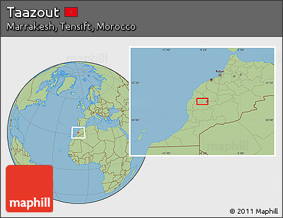 Savanna Style Location Map of Taazout