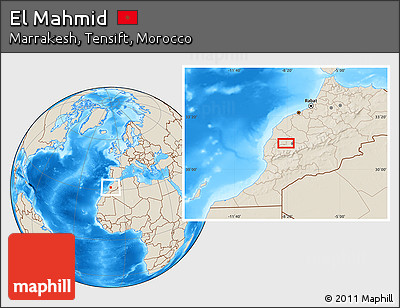 Shaded Relief Location Map of El Mahmid