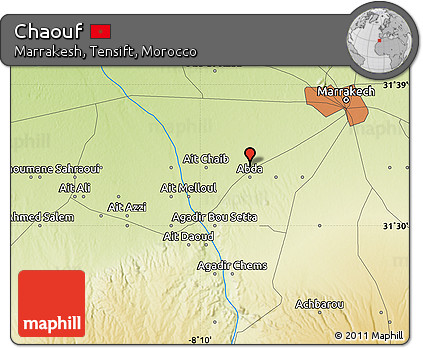 Physical Map of Chaouf