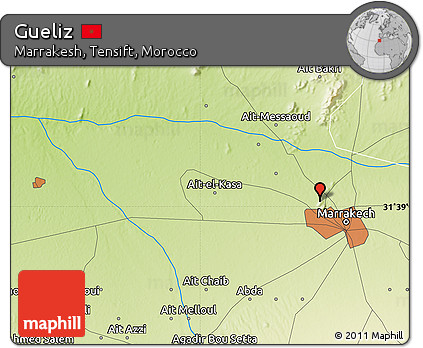 Physical Map of Gueliz