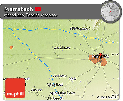 Physical Map of Marrakech