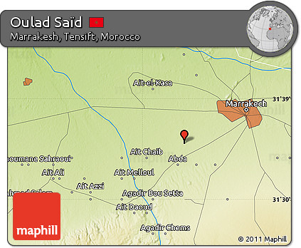 Physical Map of Oulad Saïd