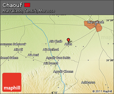 Physical Map of Chaouf