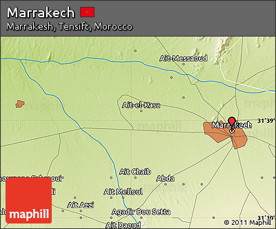 Physical Map of Marrakech